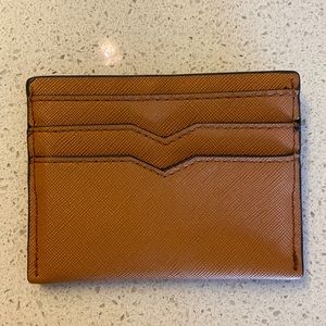 Brown/Tan Vegan Leather Card Holder